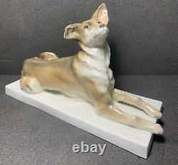 KARL ENS Porcelain Dog Figurine Germany, 5202, 9 Art Deco, Beautiful! Rare! HTF