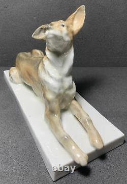 KARL ENS Porcelain Dog Figurine Germany, 5202, 9 Art Deco, Beautiful! Rare! HTF