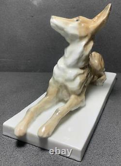 KARL ENS Porcelain Dog Figurine Germany, 5202, 9 Art Deco, Beautiful! Rare! HTF