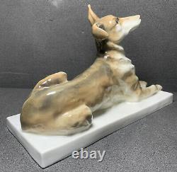 KARL ENS Porcelain Dog Figurine Germany, 5202, 9 Art Deco, Beautiful! Rare! HTF