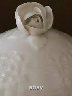 KPM Berlin Porcelain TEA POT ROCAILE BLANC chine Rose finial RARE