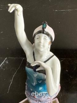 Karl Ens 8 1/4 Tall 1919 1945 Mark Art Deco Female Dancer Porcelain Figurine