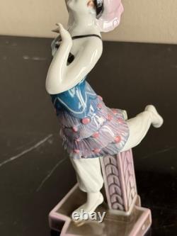 Karl Ens 8 1/4 Tall 1919 1945 Mark Art Deco Female Dancer Porcelain Figurine