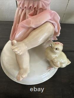 Karl Ens Porcelain Figurine Child With Baby Chick Art Deco From The 1920's
