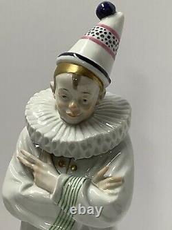 Karl Ens Volkstedt Porcelain Figurine Clown. Art Deco. Artist Signed Germany