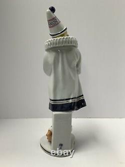 Karl Ens Volkstedt Porcelain Figurine Clown. Art Deco. Artist Signed Germany