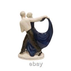 Katzhutte Art Deco Porcelain Figurine Dancing Couple C. 1930's Goldscheider Era