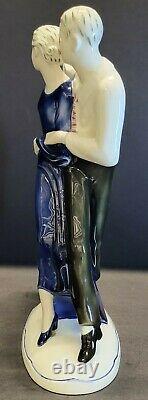 Katzhutte Art Deco Porcelain Figurine Dancing Couple C. 1930's Goldscheider Era