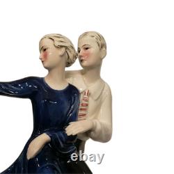 Katzhutte Art Deco Porcelain Figurine Dancing Couple C. 1930's Goldscheider Era Katzhutte Art Deco Porcelain Figurine Dancing Couple C. 1930's Goldscheider Era