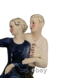 Katzhutte Art Deco Porcelain Figurine Dancing Couple C. 1930's Goldscheider Era
