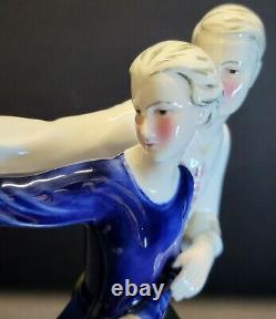 Katzhutte Art Deco Porcelain Figurine Dancing Couple C. 1930's Goldscheider Era