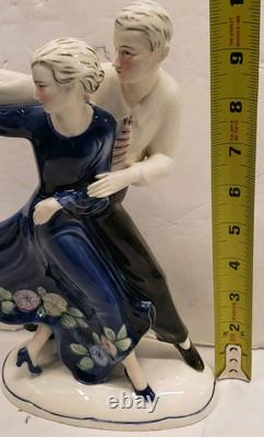 Katzhutte Art Deco Porcelain Figurine Dancing Couple C. 1930's Goldscheider Era