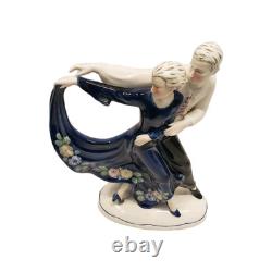 Katzhutte Art Deco Porcelain Figurine Dancing Couple C. 1930's Goldscheider Era Katzhutte Art Deco Porcelain Figurine Dancing Couple C. 1930's Goldscheider Era