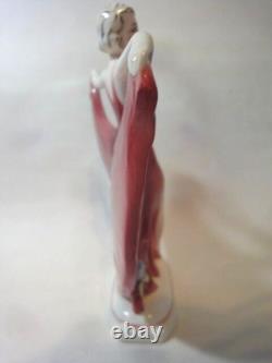 Katzhutte Art Deco Porcelain Figurine Dancing Lady C. 1930's Goldscheider Era
