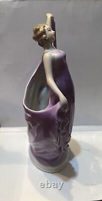 Katzhutte Porcelain DANCING LADY Hertwig & Co/Germany 8.5 Figurine Vase # 5327