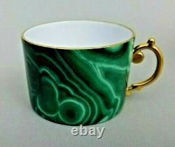 L'Objet Malachite Cup & Saucer Green Gilded Tea Coffee Porcelain New