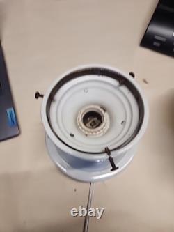 LARGE Art Deco Porcelain Ceiling Flush Mount Light Fixture Milk Glass To Clear