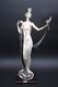 Lady With Powder Puff Guiseppe Armani Statue Art Deco Flapper Dancer 19 H