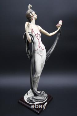 Lady With Powder Puff Guiseppe Armani Statue Art Deco Flapper Dancer 19 h