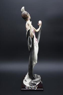 Lady With Powder Puff Guiseppe Armani Statue Art Deco Flapper Dancer 19 h