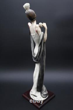Lady With Powder Puff Guiseppe Armani Statue Art Deco Flapper Dancer 19 h