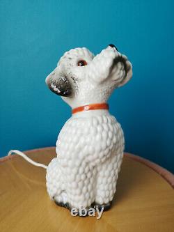 Lampe Veilleuse En Porcelaine Art Déco Caniche Perfume Lamp Night Light Poodle