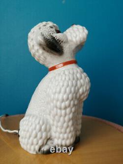 Lampe Veilleuse En Porcelaine Art Déco Caniche Perfume Lamp Night Light Poodle