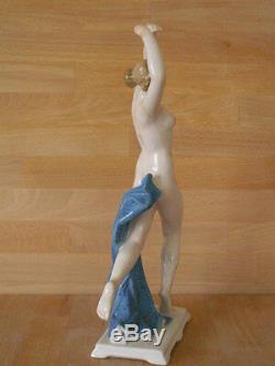 Large 13 Inch Art Deco Karl Ens Porcelain Figure Of A Dancing Nude Signed