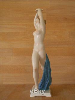 Large 13 Inch Art Deco Karl Ens Porcelain Figure Of A Dancing Nude Signed