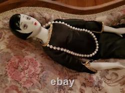 Large 21 Vtg Art Deco Porcelain Bisque & Cloth 20's Flapper Girl Doll Figurine