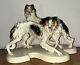 Large Antique Art Deco Porcelain Borzoi/wolfhounds Dogs Figurine #2009 15