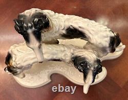 Large Antique Art Deco Porcelain Borzoi/Wolfhounds Dogs Figurine #2009 15