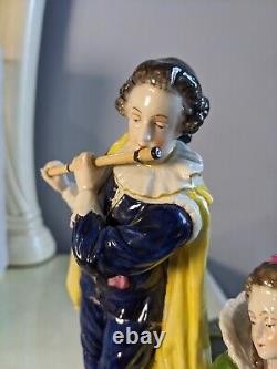 Large Antique French Old Paris Porcelain Figurine Musicians Rare 10