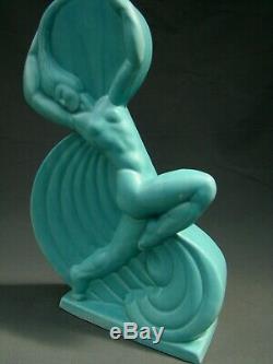 Large Art Deco French Sculpture Fontinelle Nude 1920s Ceramic Statue Modernist