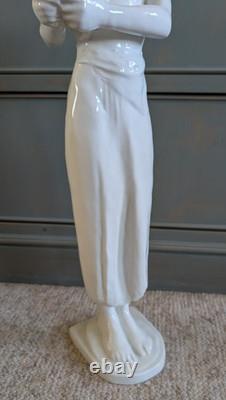 Large Art Deco Rosenthal Porcelain Figurine Girl Dove 23 3/4 H Blanc de chine