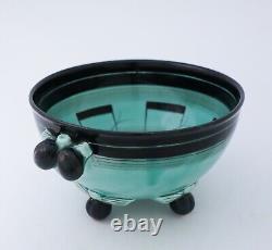 Large Black & Green Porcelain Bowl Ilse Claesson Art Deco Rörstrand