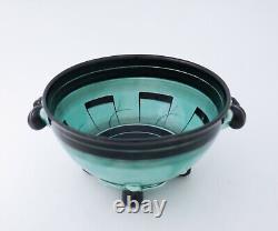 Large Black & Green Porcelain Bowl Ilse Claesson Art Deco Rörstrand