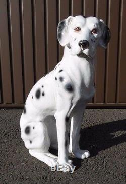 Large Ceramic Dalmatian Dog Made In Italy Old Pottery Figurine Italian 48 CM