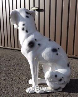 Large Ceramic Dalmatian Dog Made In Italy Old Pottery Figurine Italian 48 CM