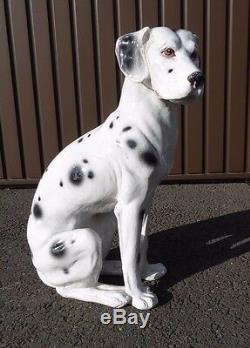 Large Ceramic Dalmatian Dog Made In Italy Old Pottery Figurine Italian 48 CM