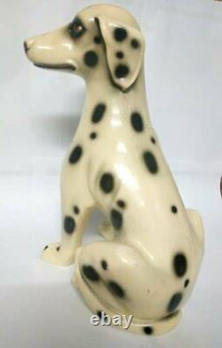 Large Ceramic Vintage White Dog Statue Made Italy Figurine Home Decor Tall 12.5