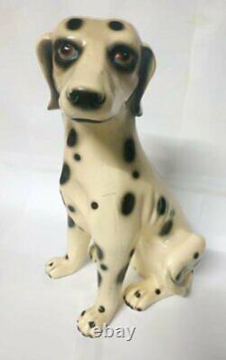 Large Ceramic Vintage White Dog Statue Made Italy Figurine Home Decor Tall 12.5