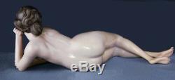 Large Dressel Kister Bathing Beauty Art Deco Nude Lady Porcelain Half Doll RARE