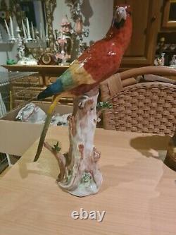 Large German porcelain parrots bird figurine Dresden
