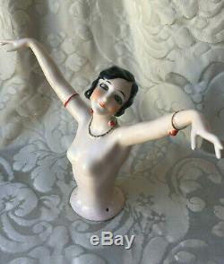 Large Half-doll/demi-figurine/buste Porcelaine/teepuppe/pincushion/art Deco/xxl