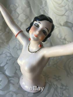 Large Half-doll/demi-figurine/buste Porcelaine/teepuppe/pincushion/art Deco/xxl