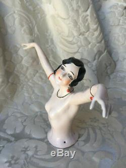 Large Half-doll/demi-figurine/buste Porcelaine/teepuppe/pincushion/art Deco/xxl