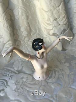 Large Half-doll/demi-figurine/buste Porcelaine/teepuppe/pincushion/art Deco/xxl