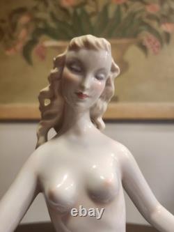 Large Rare Vintage Schaubach Knust Wallendorf Nude Dancer Figurine 1950s
