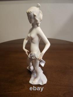 Large Rare Vintage Schaubach Knust Wallendorf Nude Dancer Figurine 1950s